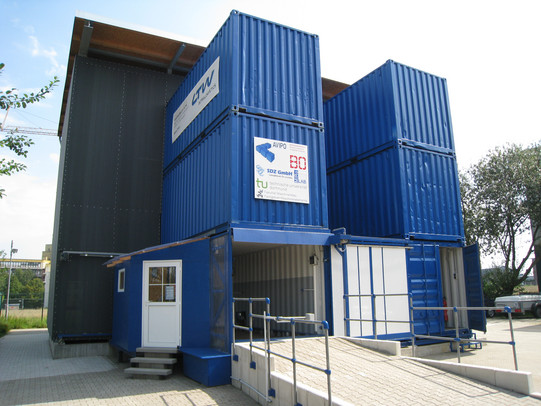 Abbildung des Prototyps des Containerlagersystems